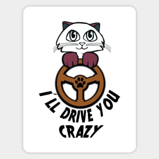 I'll Drive You Crazy Cat Driver Magnet